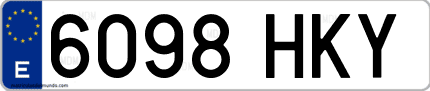 Ejemplo de matrícula de coche ordinaria 6098 HKY