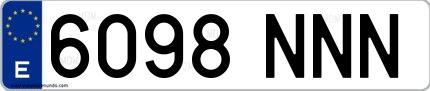 Ejemplo de matrícula española 6098 NNN