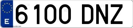 Ejemplo de matrícula española 6100 DNZ