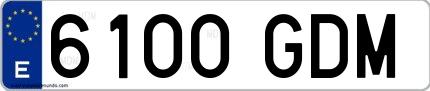 Ejemplo de matrícula española 6100 GDM