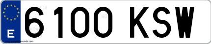 Ejemplo de matrícula española 6100 KSW