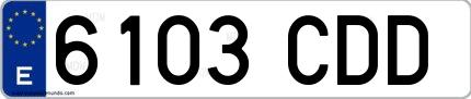Ejemplo de matrícula española 6103 CDD