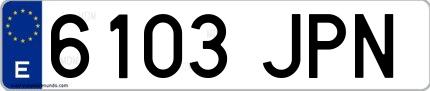 Ejemplo de matrícula española 6103 JPN