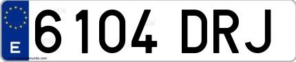 Ejemplo de matrícula española 6104 DRJ