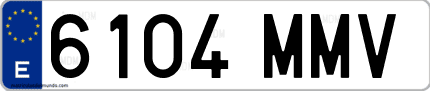 Ejemplo de matrícula de coche ordinaria 6104 MMV