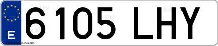 Ejemplo de matrícula española 6105 LHY