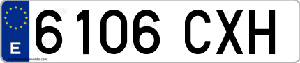 Ejemplo de matrícula de coche ordinaria 6106 CXH