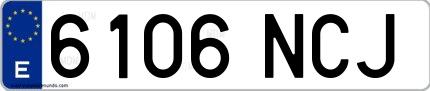 Ejemplo de matrícula española 6106 NCJ