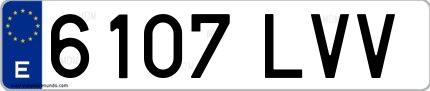 Ejemplo de matrícula española 6107 LVV
