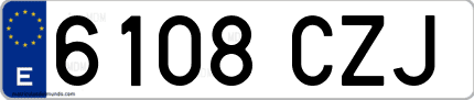 Ejemplo de matrícula de coche ordinaria 6108 CZJ