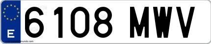 Ejemplo de matrícula española 6108 MWV