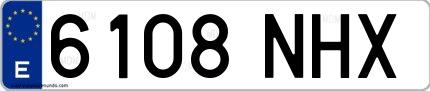 Ejemplo de matrícula española 6108 NHX