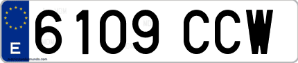 Ejemplo de matrícula de coche ordinaria 6109 CCW