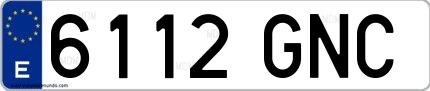 Ejemplo de matrícula española 6112 GNC