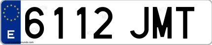 Ejemplo de matrícula española 6112 JMT