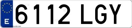 Ejemplo de matrícula española 6112 LGY