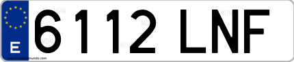Ejemplo de matrícula de coche ordinaria 6112 LNF