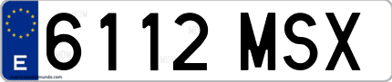 Ejemplo de matrícula de coche ordinaria 6112 MSX