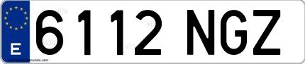 Ejemplo de matrícula española 6112 NGZ