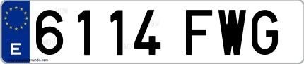 Ejemplo de matrícula española 6114 FWG