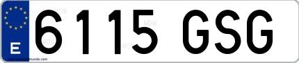 Ejemplo de matrícula española 6115 GSG