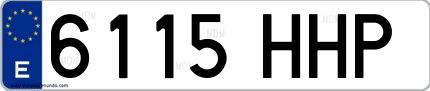 Ejemplo de matrícula española 6115 HHP