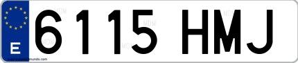 Ejemplo de matrícula española 6115 HMJ