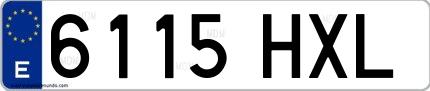 Ejemplo de matrícula española 6115 HXL
