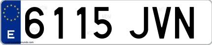 Ejemplo de matrícula española 6115 JVN