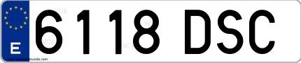 Ejemplo de matrícula española 6118 DSC