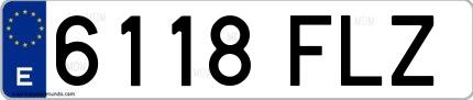Ejemplo de matrícula española 6118 FLZ
