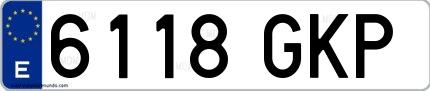Ejemplo de matrícula española 6118 GKP