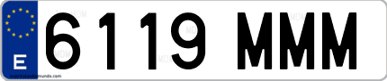 Ejemplo de matrícula de coche ordinaria 6119 MMM