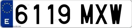 Ejemplo de matrícula española 6119 MXW