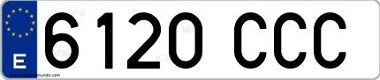 Ejemplo de matrícula española 6120 CCC