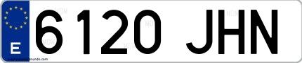 Ejemplo de matrícula española 6120 JHN