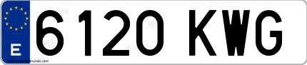 Ejemplo de matrícula española 6120 KWG
