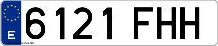 Ejemplo de matrícula española 6121 FHH