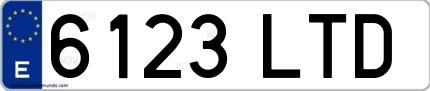 Ejemplo de matrícula española 6123 LTD