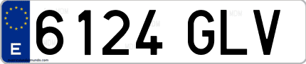 Ejemplo de matrícula de coche ordinaria 6124 GLV