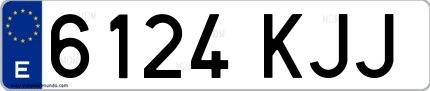 Ejemplo de matrícula española 6124 KJJ