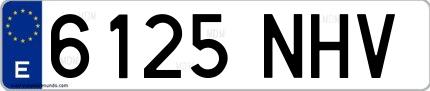 Ejemplo de matrícula española 6125 NHV