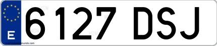 Ejemplo de matrícula española 6127 DSJ