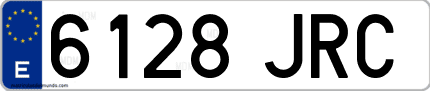 Ejemplo de matrícula de coche ordinaria 6128 JRC