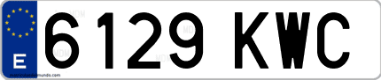 Ejemplo de matrícula de coche ordinaria 6129 KWC
