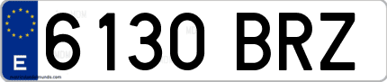 Ejemplo de matrícula de coche ordinaria 6130 BRZ