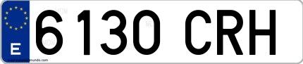 Ejemplo de matrícula española 6130 CRH