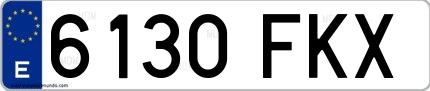 Ejemplo de matrícula española 6130 FKX