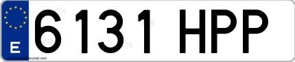 Ejemplo de matrícula española 6131 HPP