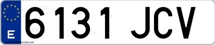 Ejemplo de matrícula española 6131 JCV